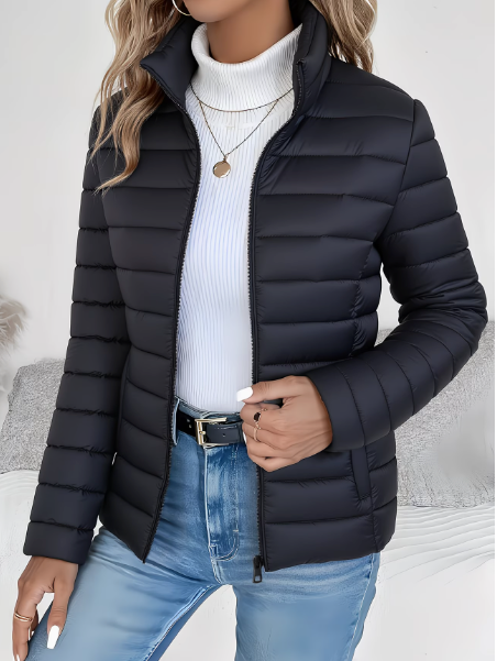 Steppjacke mit schmalem Schnitt und hohem Kragen für Damen
