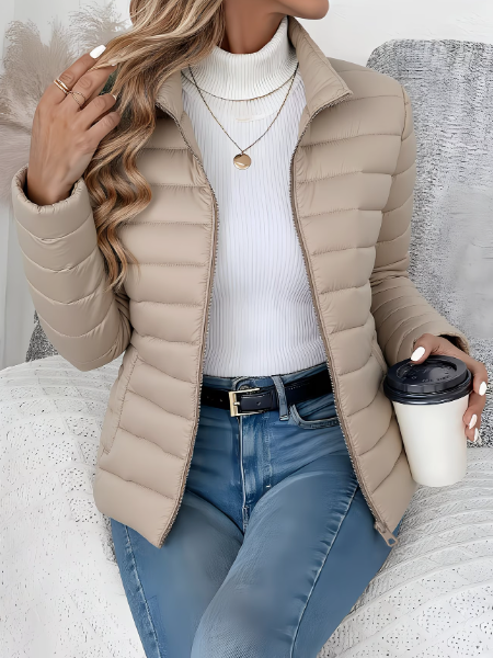 Steppjacke mit schmalem Schnitt und hohem Kragen für Damen
