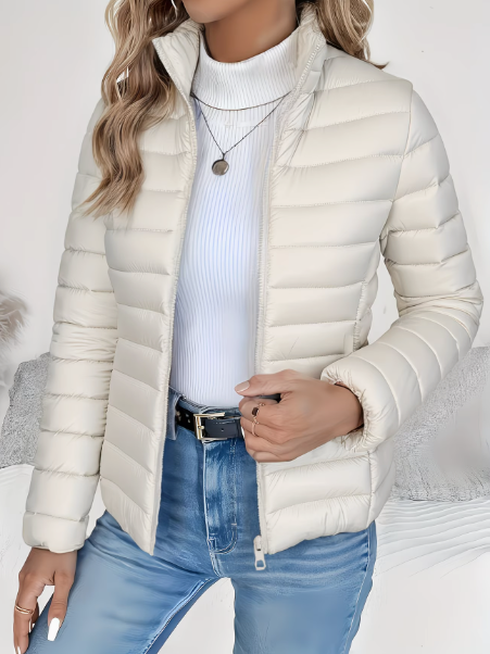 Steppjacke mit schmalem Schnitt und hohem Kragen für Damen