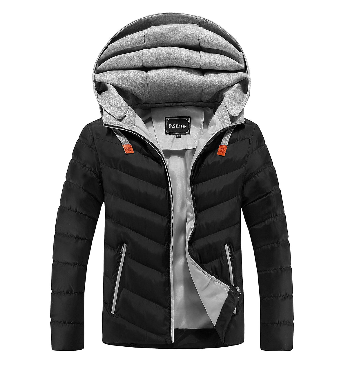 Steppjacke mit Kapuze und Kontrastfutter für Herren