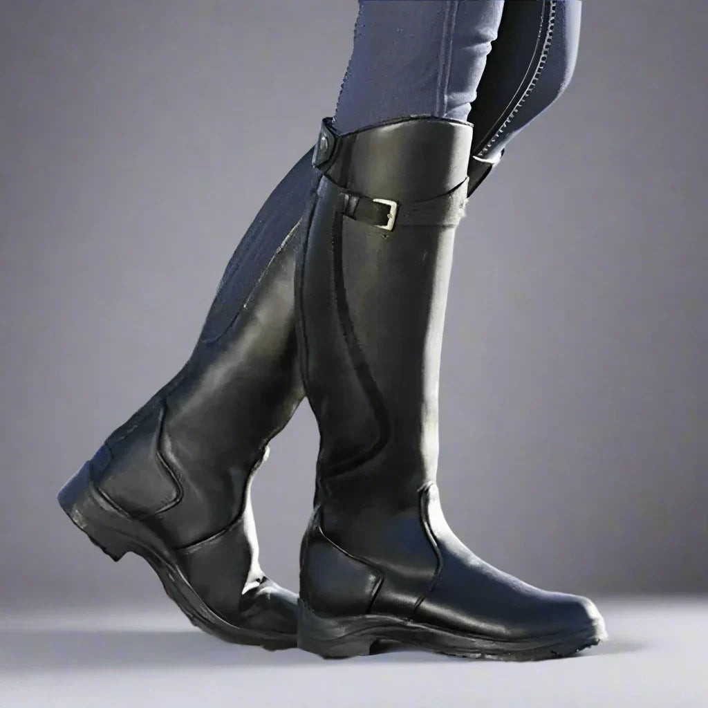 Stiefel mit kniehohem Schaft und Schnalle für Damen