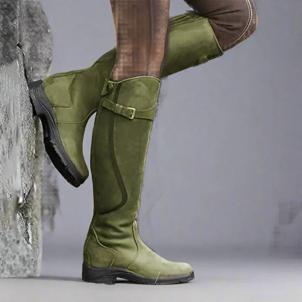 Stiefel mit kniehohem Schaft und Schnalle für Damen