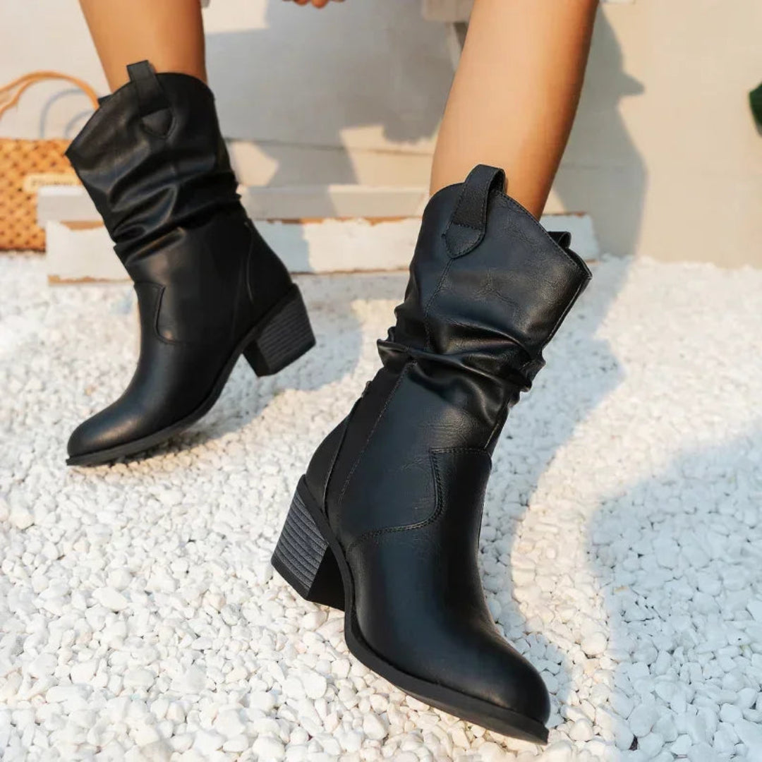 Stiefel mit Raffung im Western-Stil für Damen