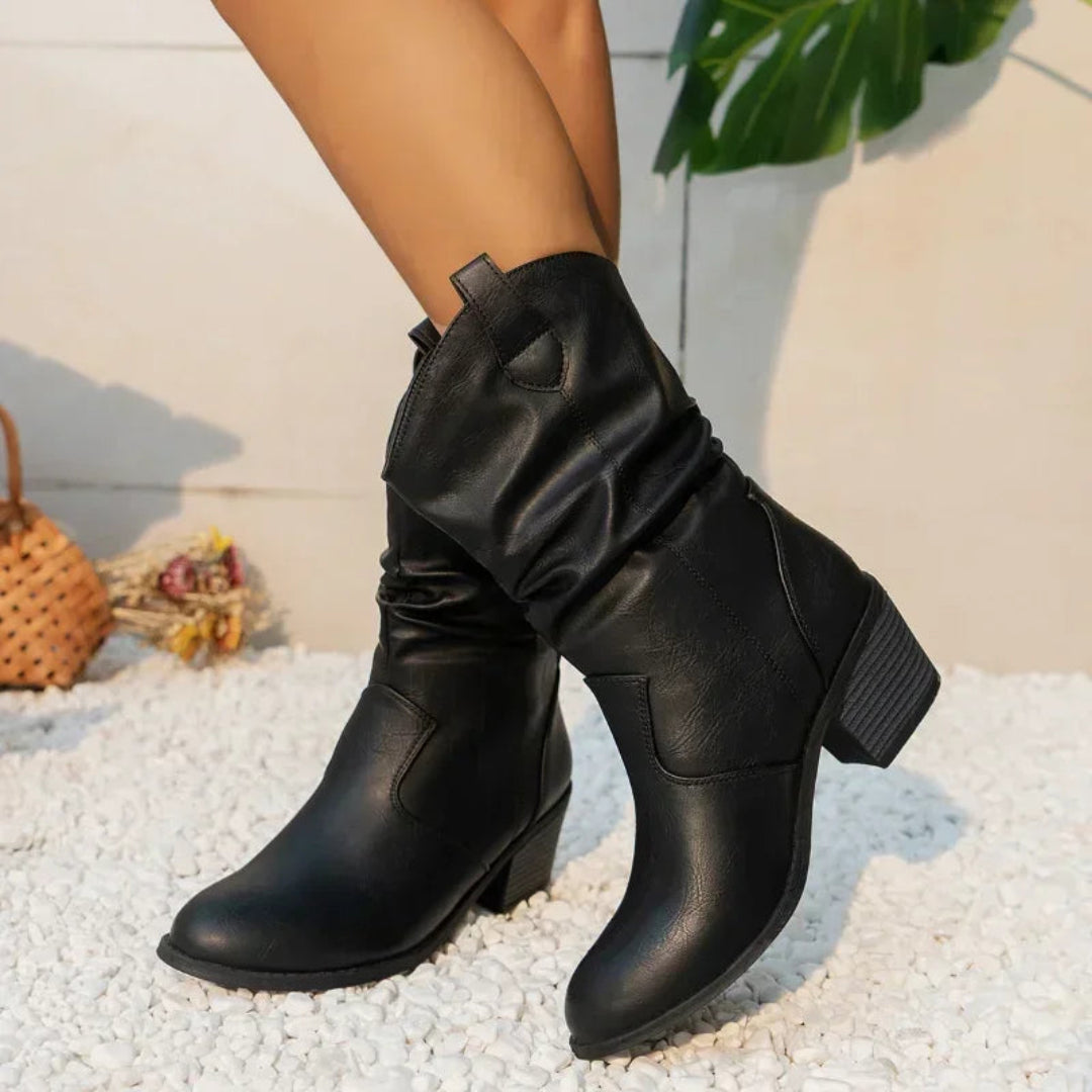 Stiefel mit Raffung im Western-Stil für Damen