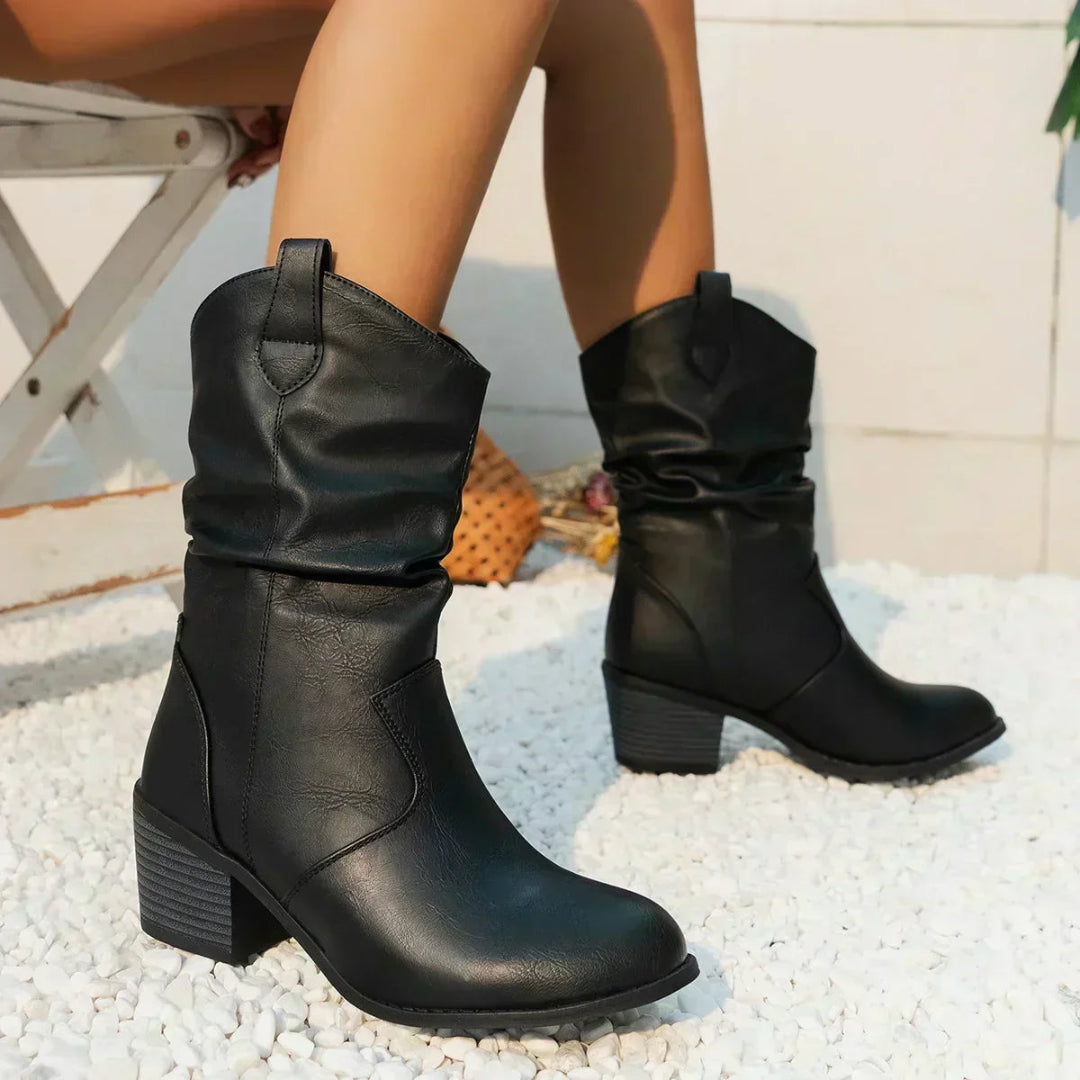 Stiefel mit Raffung im Western-Stil für Damen