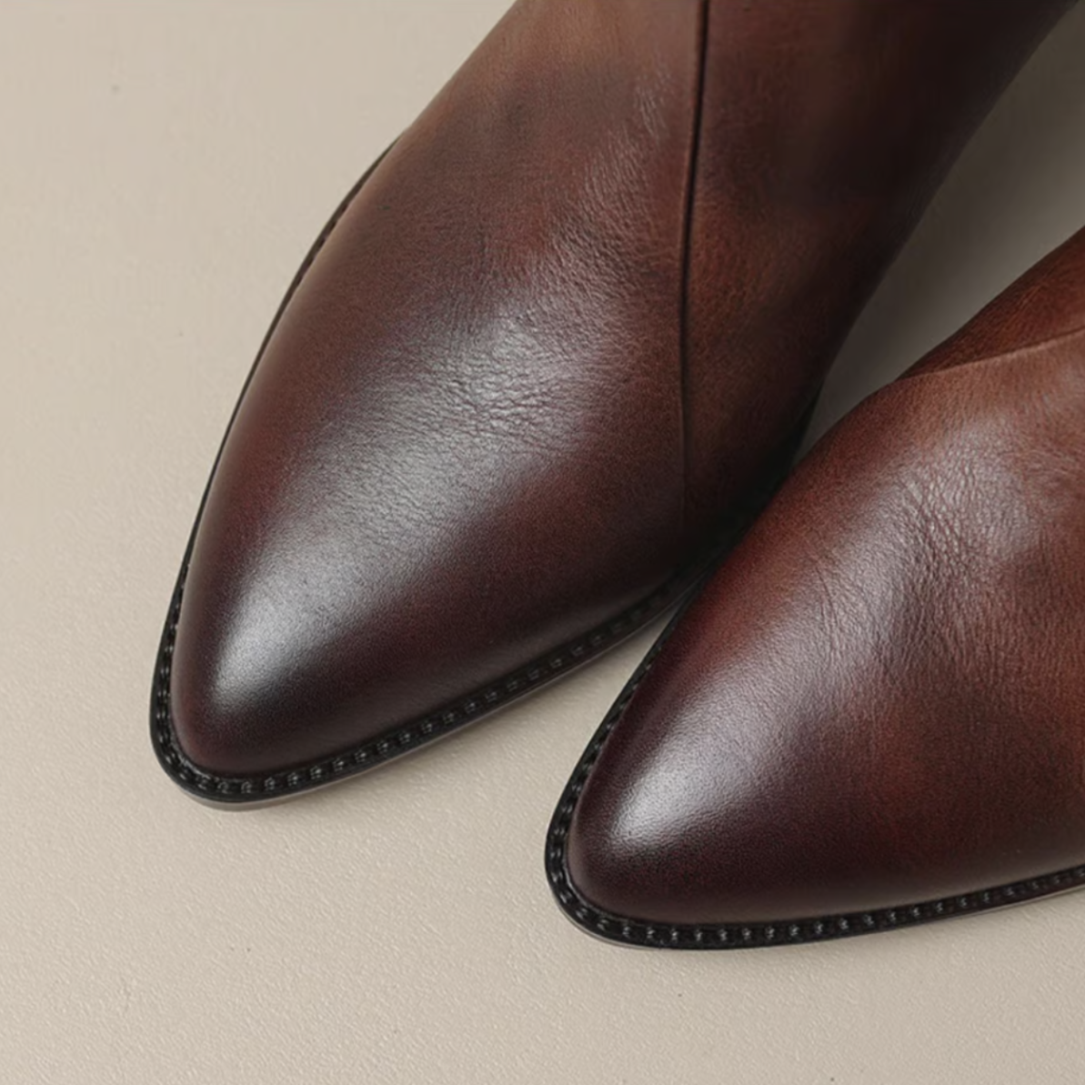 Stiefeletten aus Leder mit niedrigem Absatz für Damen