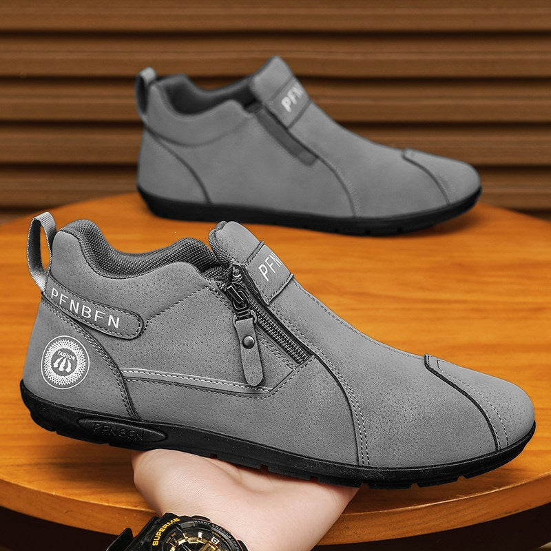 Stiefeletten mit Reißverschluss und Gummisohle für Herren