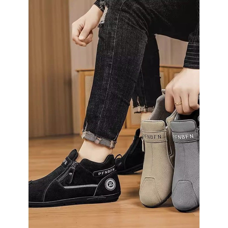 Stiefeletten mit Reißverschluss und Gummisohle für Herren