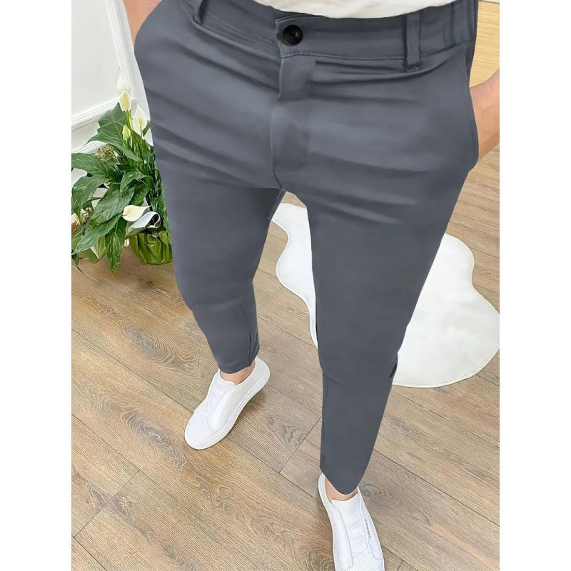 Stoffhose mit schmalem Schnitt und Taschen für Herren