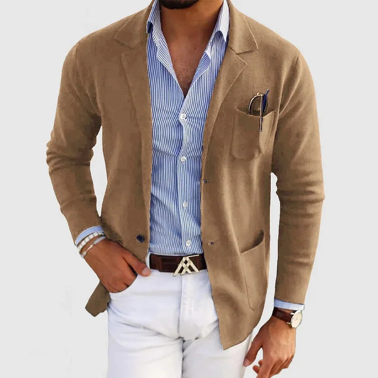 Strickjacke mit Reverskragen und Knöpfen für Herren