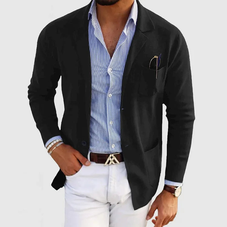 Strickjacke mit Reverskragen und Knöpfen für Herren