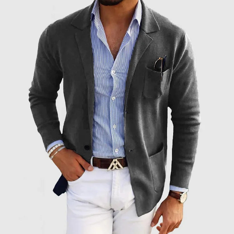 Strickjacke mit Reverskragen und Knöpfen für Herren