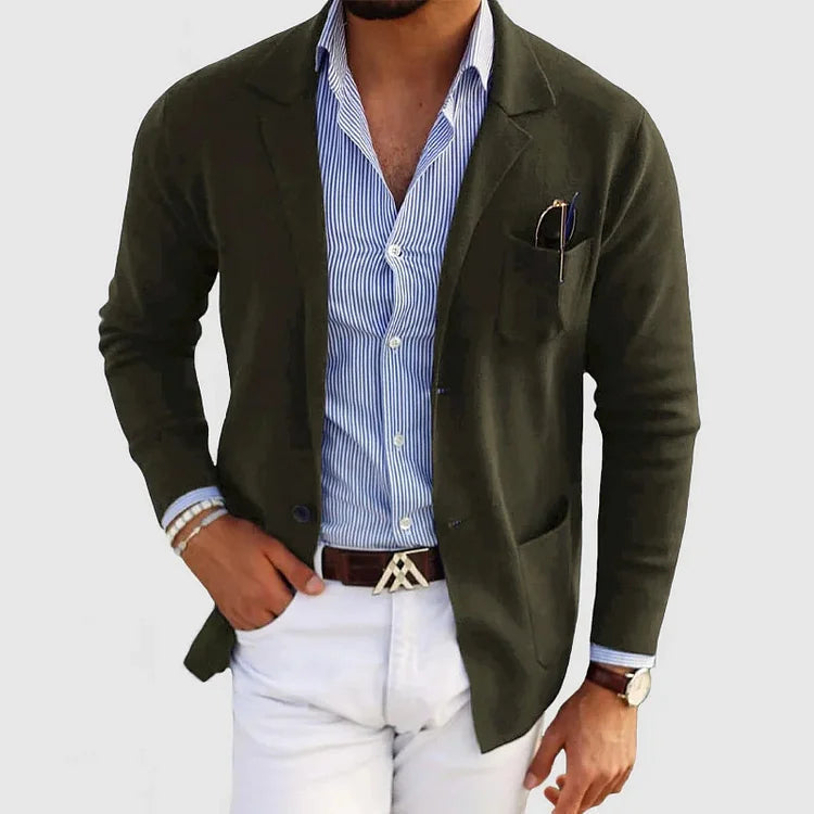 Strickjacke mit Reverskragen und Knöpfen für Herren