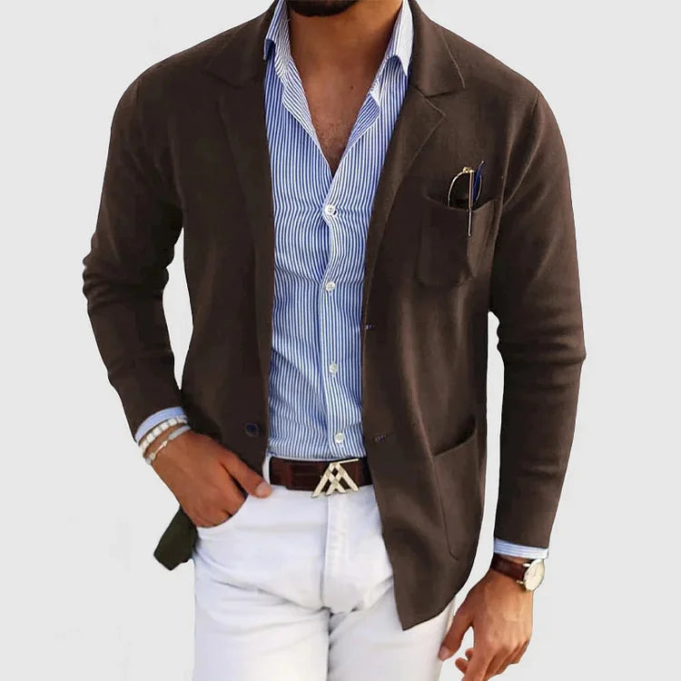 Strickjacke mit Reverskragen und Knöpfen für Herren