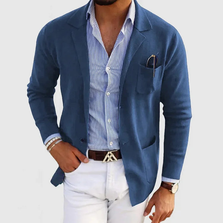 Strickjacke mit Reverskragen und Knöpfen für Herren