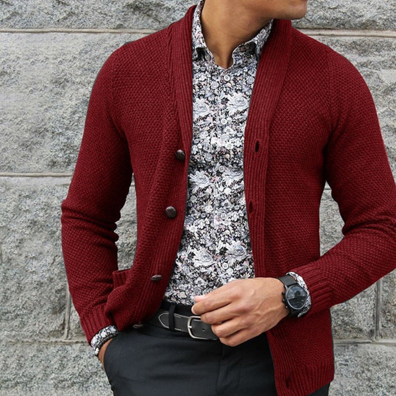 Strickjacke mit Strukturmuster und Knöpfen für Herren