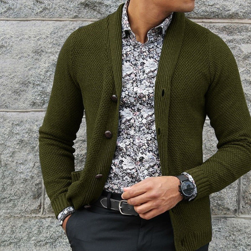 Strickjacke mit Strukturmuster und Knöpfen für Herren