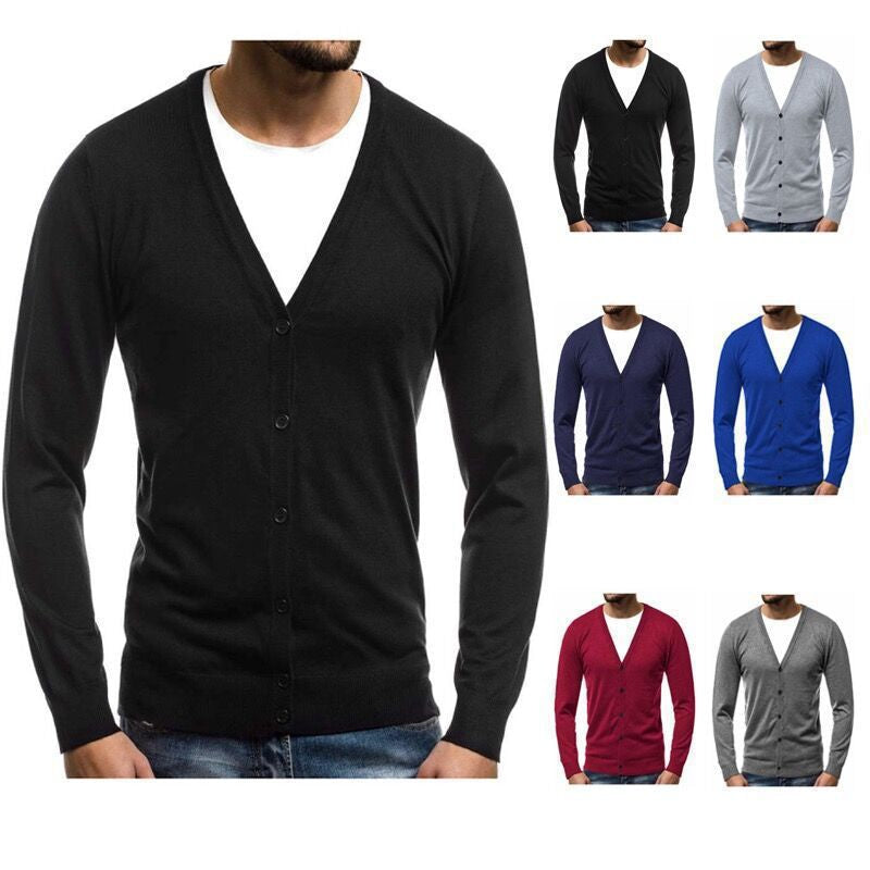 Cardigan mit V-Ausschnitt und Knopfleiste für Herren