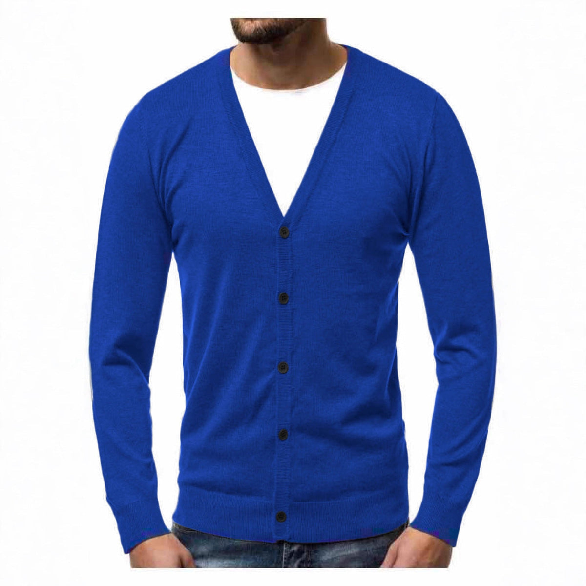 Cardigan mit V-Ausschnitt und Knopfleiste für Herren