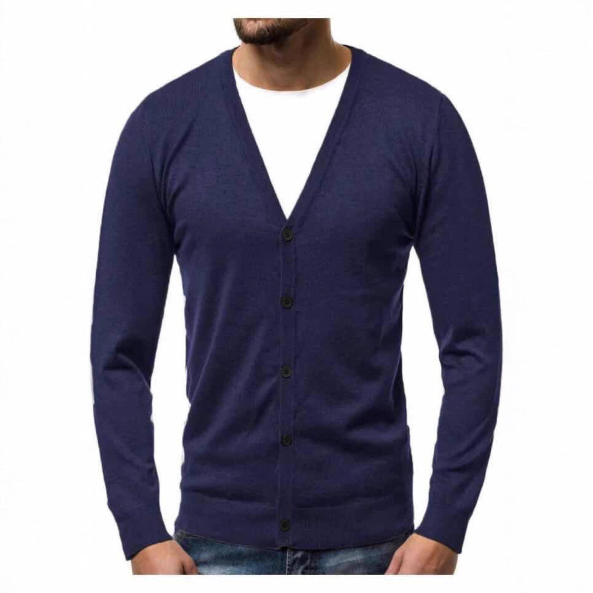 Cardigan mit V-Ausschnitt und Knopfleiste für Herren