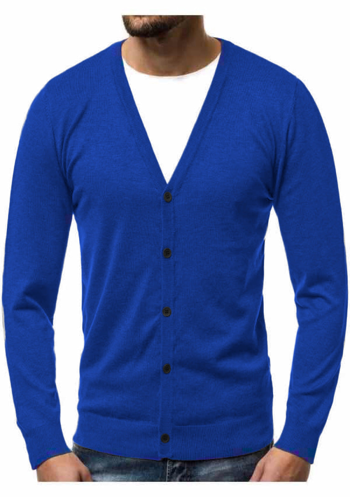 Cardigan mit V-Ausschnitt und Knopfleiste für Herren