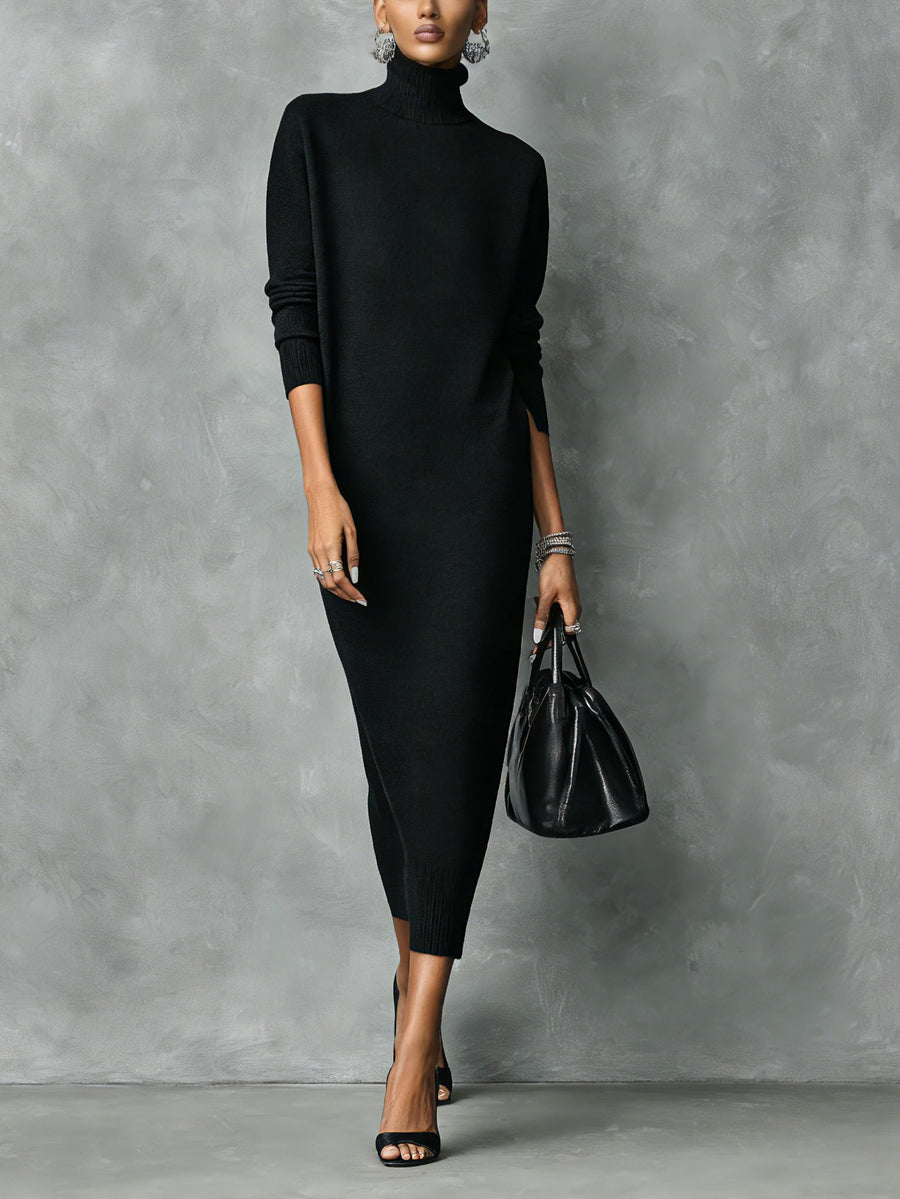 Strickkleid mit Rollkragen und langen Ärmeln für Damen