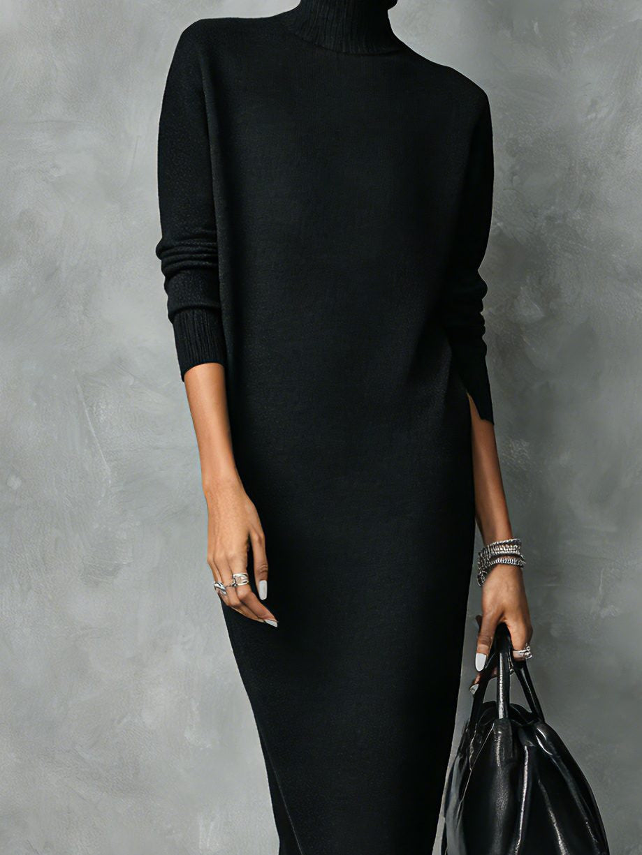 Strickkleid mit Rollkragen und langen Ärmeln für Damen