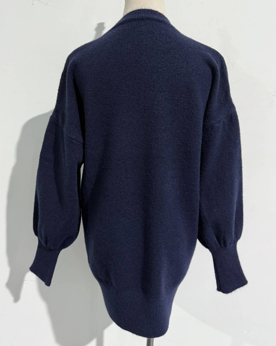 Strickpullover mit weitem Schnitt und Rippbündchen für Damen