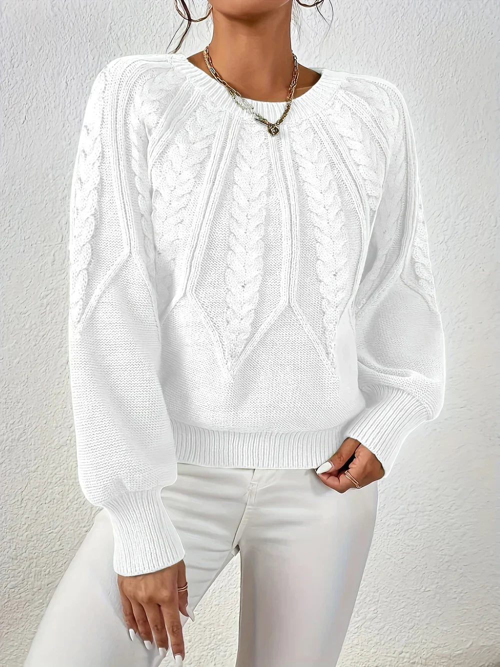 Strickweste mit Blumenmuster und Knöpfen für Damen