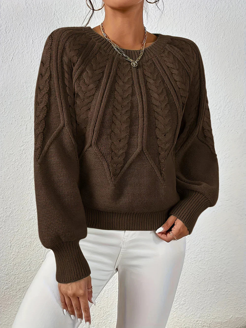 Strickweste mit Blumenmuster und Knöpfen für Damen