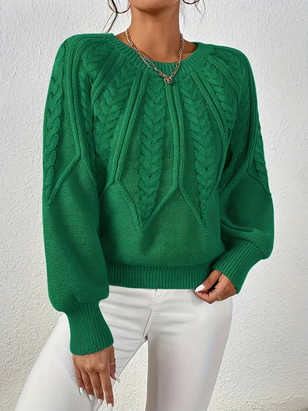 Strickweste mit Blumenmuster und Knöpfen für Damen