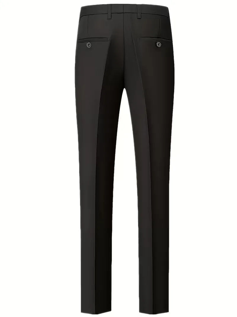 Notch-Lapel Three-Piece Suit with Pointed Waistcoat - Black