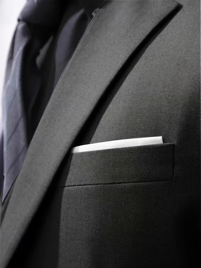 Notch-Lapel Three-Piece Suit with Pointed Waistcoat - Black