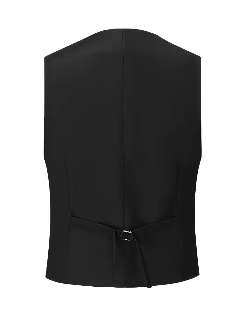 Three-Piece Suit with Double-Breasted Waistcoat - Black