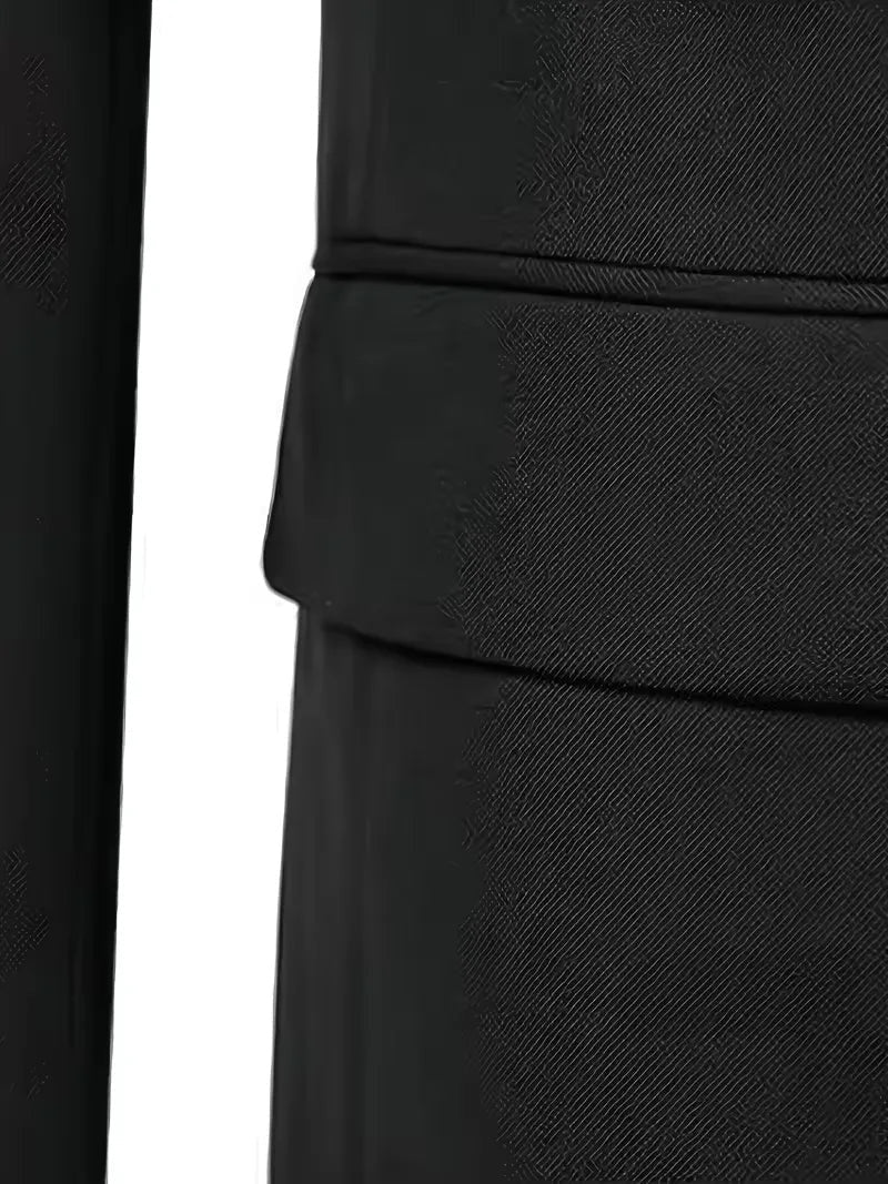 Three-Piece Suit with Double-Breasted Waistcoat - Black