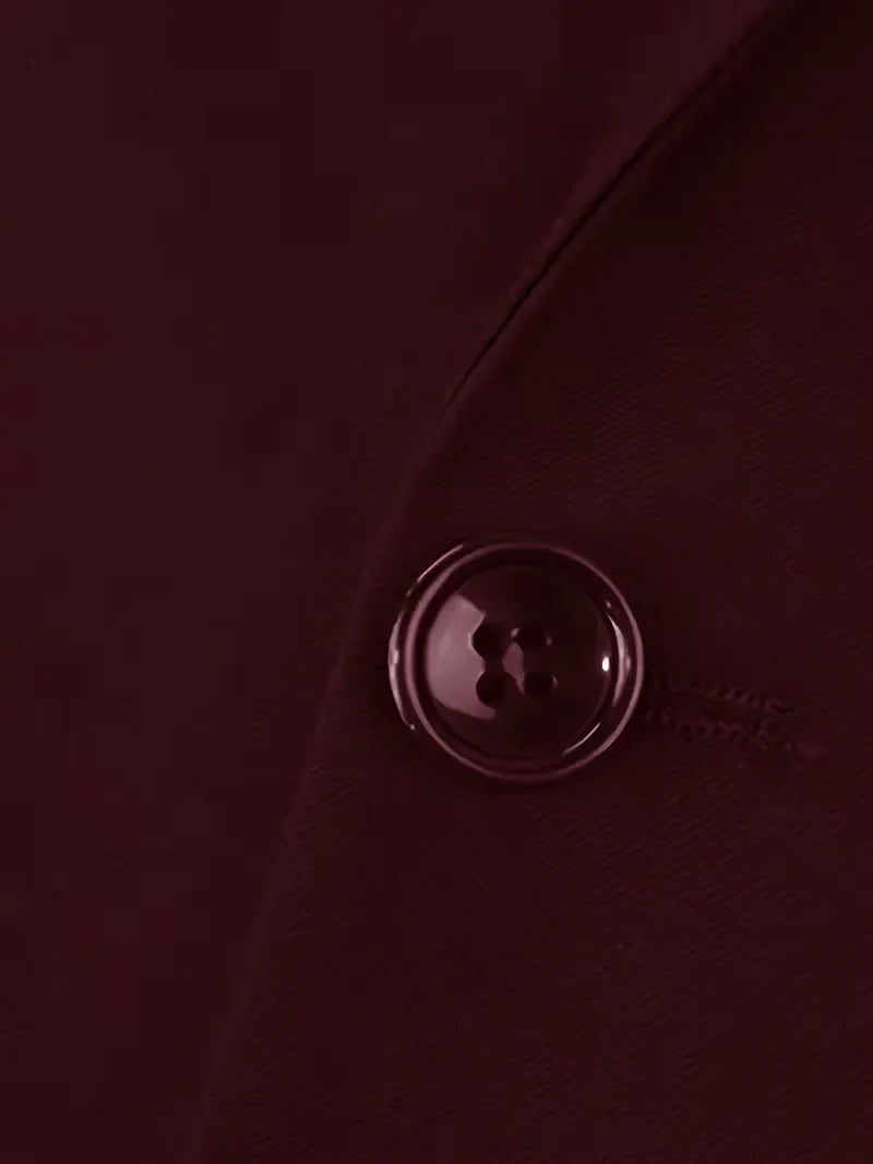 Three-Piece Suit with Double-Breasted Waistcoat - Burgundy