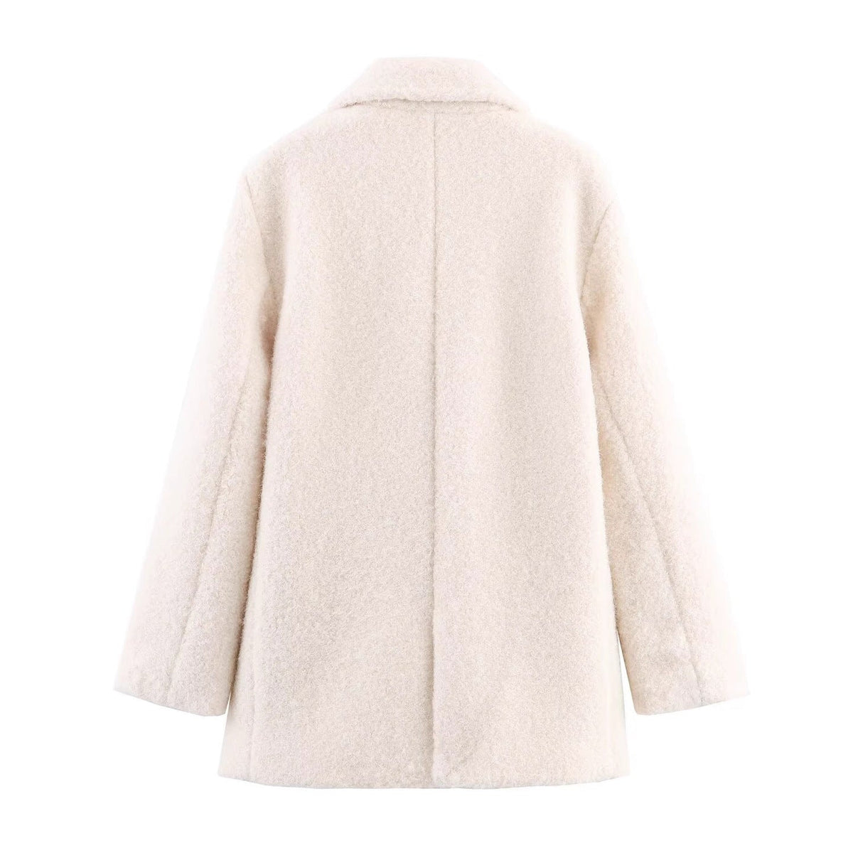 Teddymantel mit Bouclé-Struktur und Schalkragen für Damen