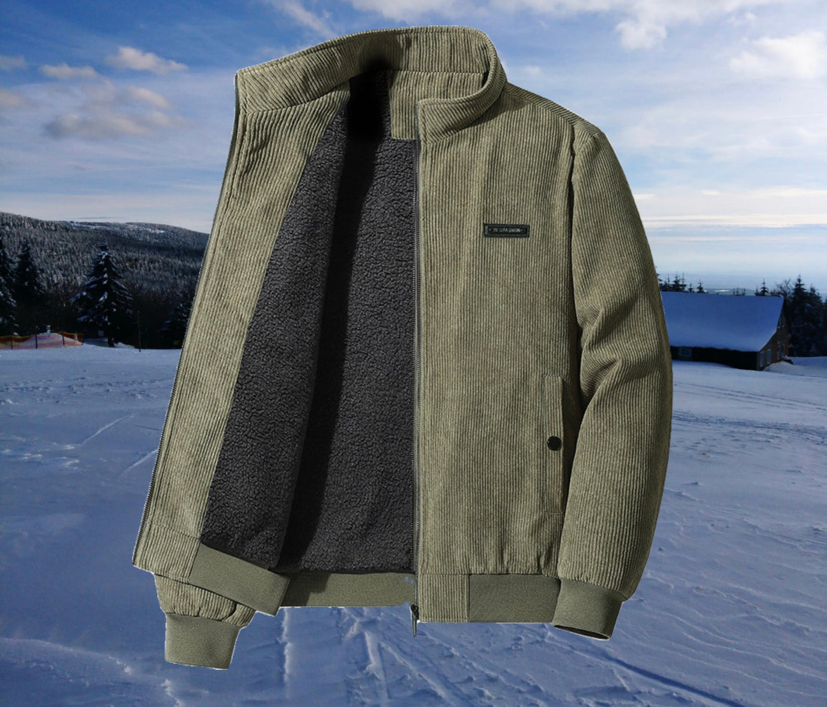 Teddyjacke mit Cord und Sherpa-Futter für Herren