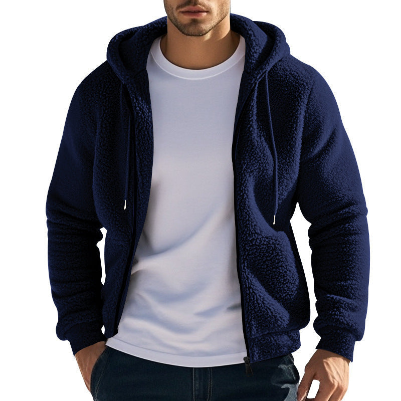 Teddyjacke mit Kapuze und Eingrifftaschen für Herren