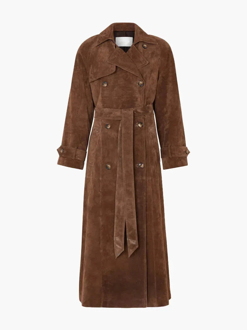 Trenchcoat mit Revers und Gürtel für Damen