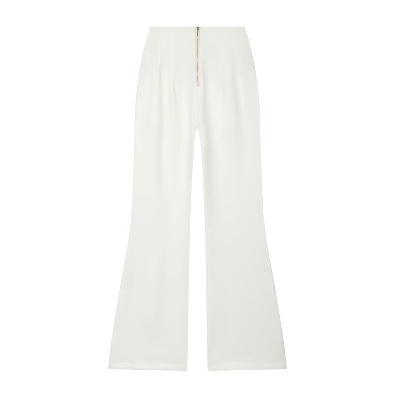 Weite Hose mit hoher Taille und Leistentaschen für Damen
