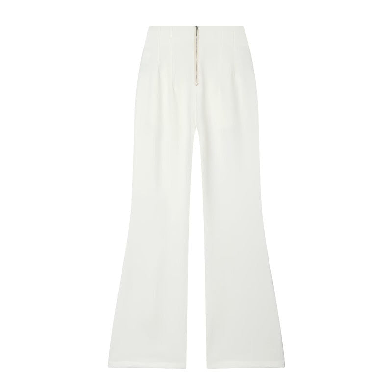 Weite Hose mit hoher Taille und Leistentaschen für Damen