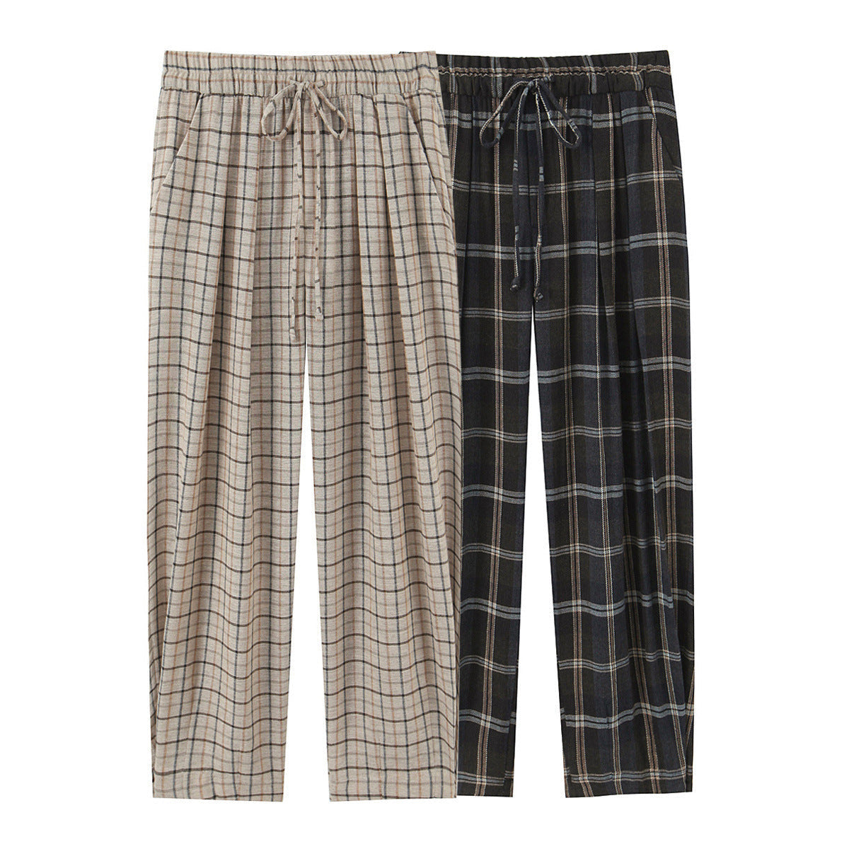 Weite Hose mit Karomuster und Bügelfalte für Damen