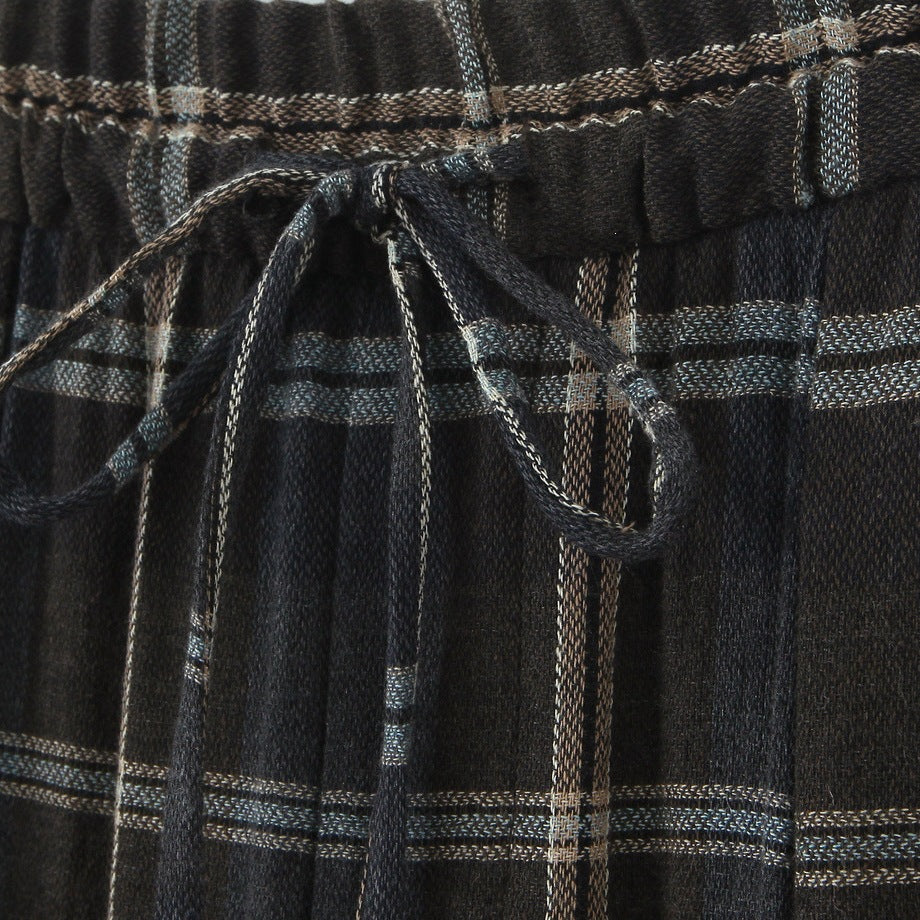 Weite Hose mit Karomuster und Bügelfalte für Damen