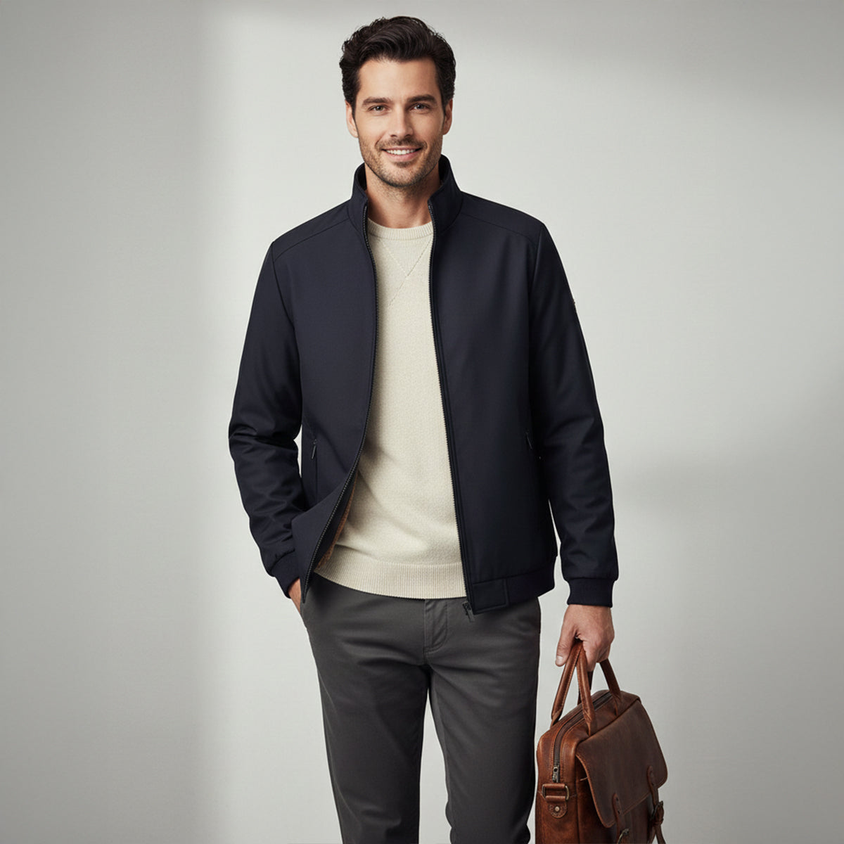 Winterjacke mit Fleecefutter und Reißverschluss für Herren