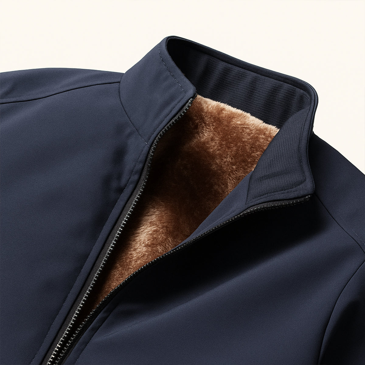 Winterjacke Herren mit Fleecefutter, hüftlang und Stehkragen