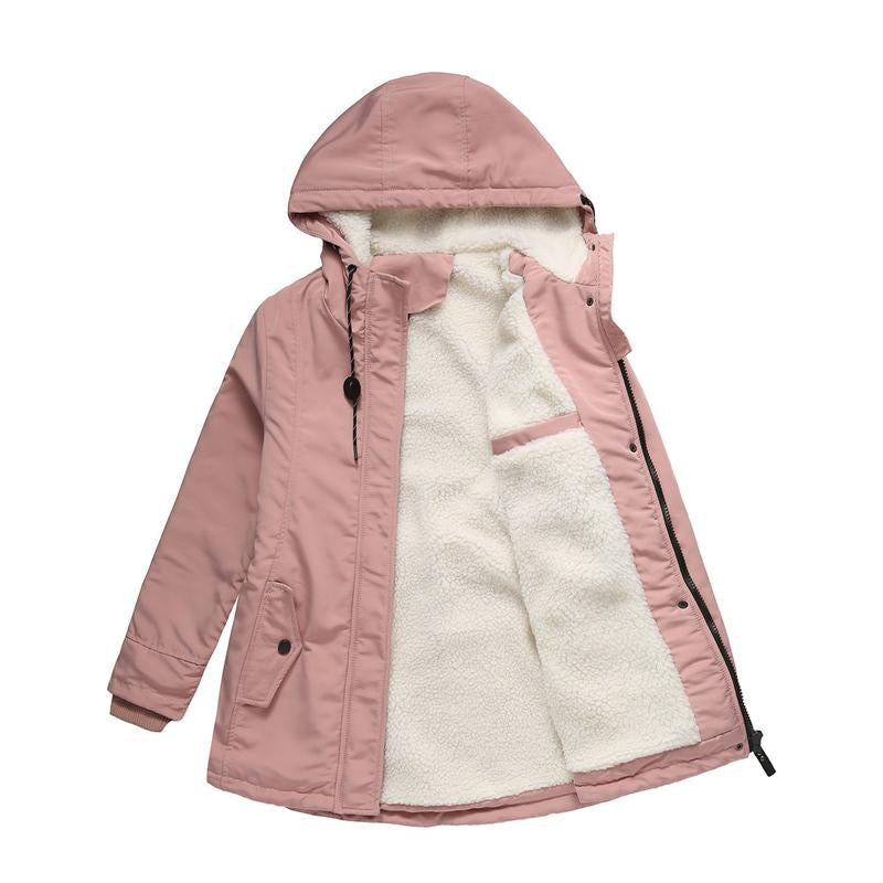 Winterjacke mit Kapuze und gestepptem Futter für Damen