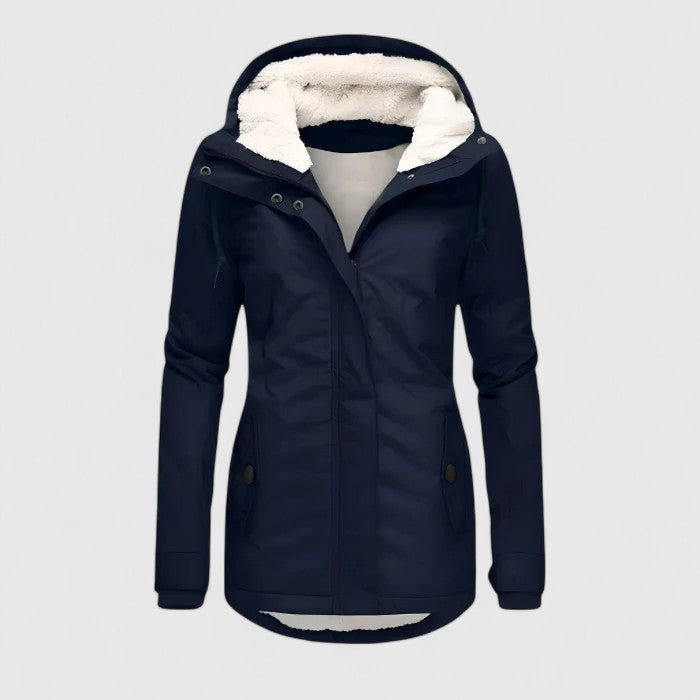 Winterjacke mit Kapuze und tailliertem Schnitt für Damen