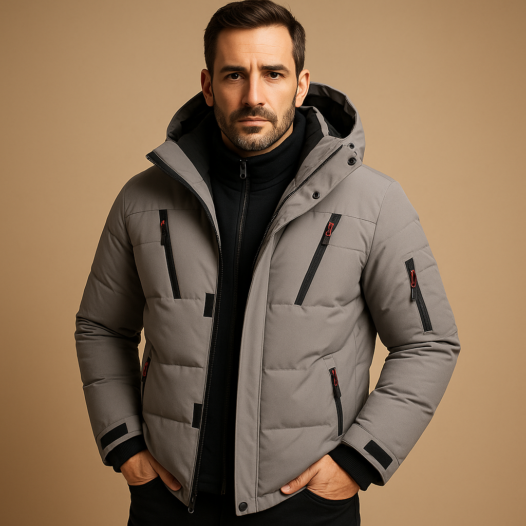 Winterjacke dick gefüttert mit Reißverschluss für Herren