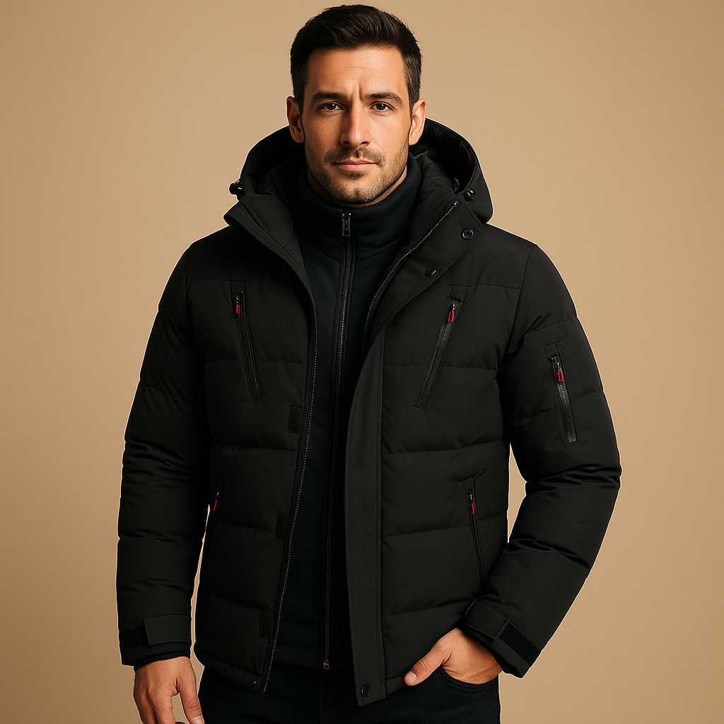 Winterjacke dick gefüttert mit Reißverschluss für Herren